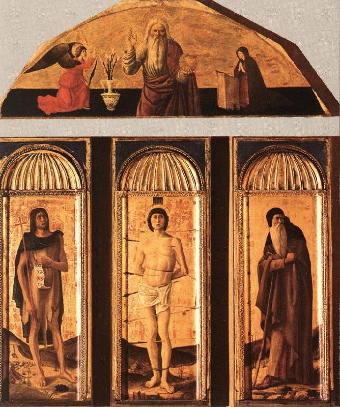 BELLINI, Giovanni St Sebastian Triptych Germany oil painting art
